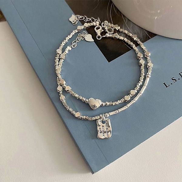 2 stk Damearmbånd Kjærlighet Hjerte Peach Hjerte Armbånd Par