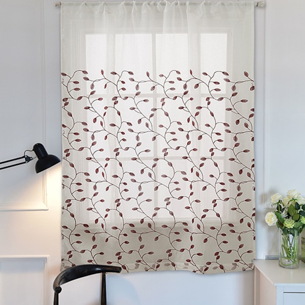 Polyester Gardiner med Blommönster, Korta och Draperande för Heminredning
