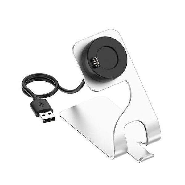 Til Garmin-Forerunner 55 Smartwatch Opladerholder Ladestation Dockingstation Sølv Silver