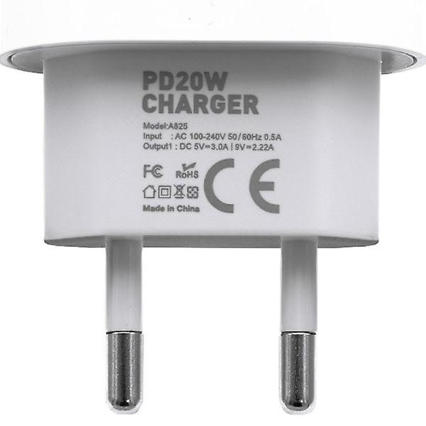 iPhone Oplader - Hurtig Oplader - Adapter + Kabel 20W USB-C Hvid 4 stk 4Pcs