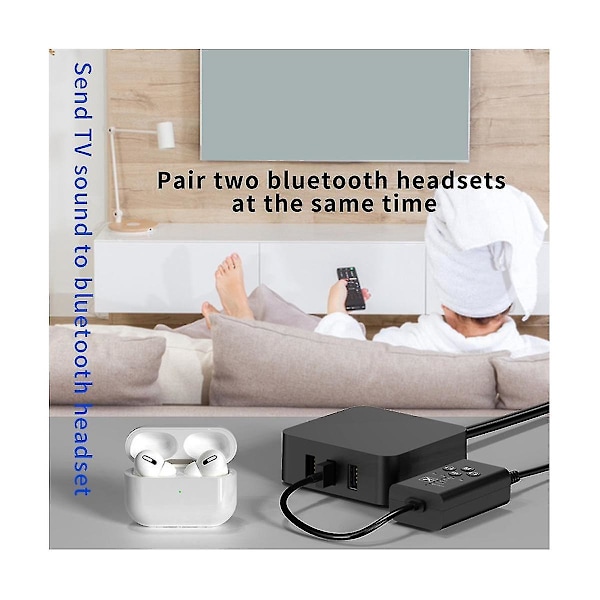 Bluetooth-sändare med låg latens 5.2, stödjer fiber