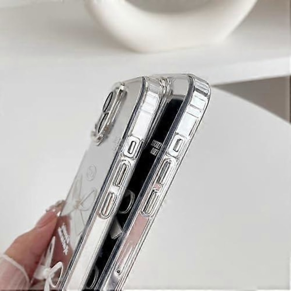 3D Pärlrosett Pläterad Sminkspegel Akryl Designad för iPhone Skal