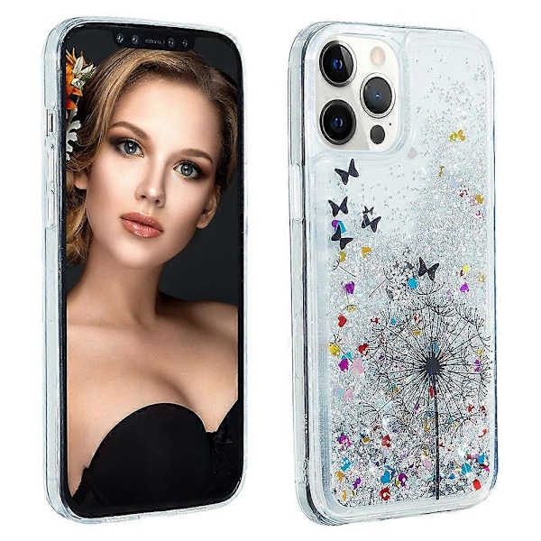 Glitter Bling Pulver Rörlig Sand Skal med Mönstertryck TPU Telefonfodral för iPhone 15 Pro Max