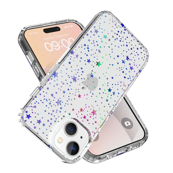 Tyylikäs laserkuvioitu PC+TPU naarmuuntumaton puhelinkotelo iPhone 15:lle