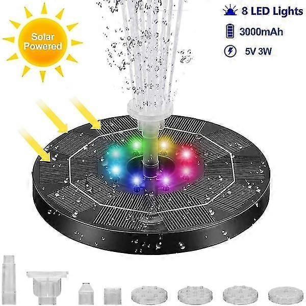 Solcellsdriven fontän med LED / Pump-wellngs