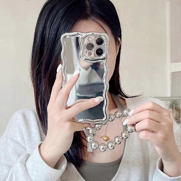 Etui til iPhone 14 Pro Max med snor, transparent silikoneetui med justerbar anti-fald halskæde etui til iPhone 14Pro Max, skulderremsetuier