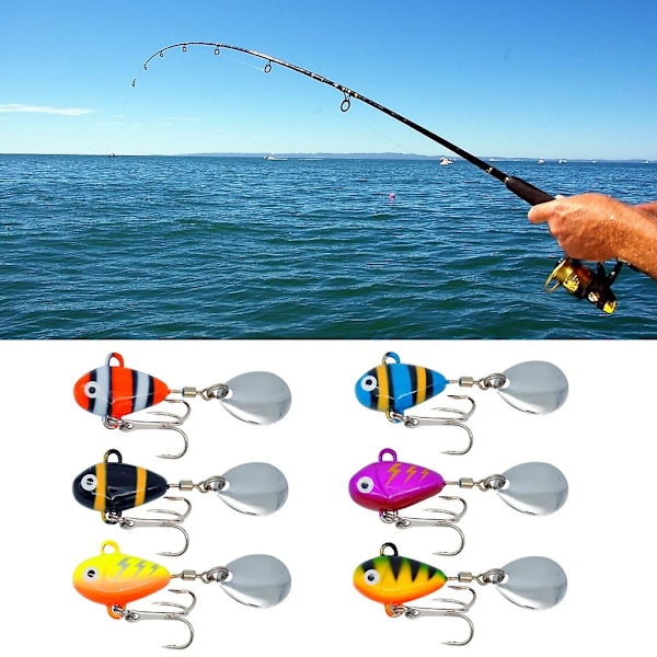 Fiskelokkemad metal ske blad rotator lokkemad crankbait Rose Red