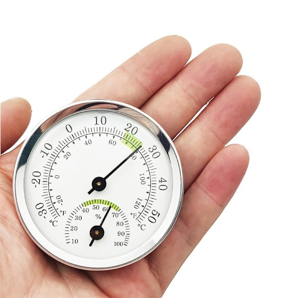 Mini Rundt Veggmontert Analog Termometer Hygrometer