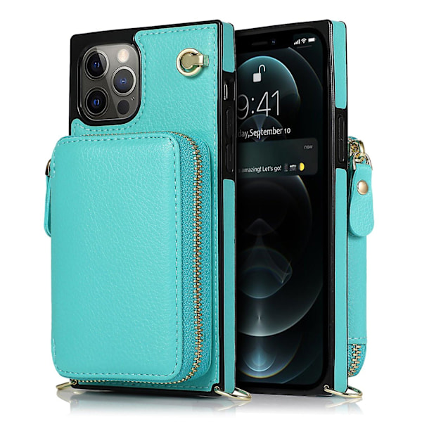 Til iPhone 14 Pro Cover Stativ TPU+PU Mobiltelefon Cover Med Lang Rem