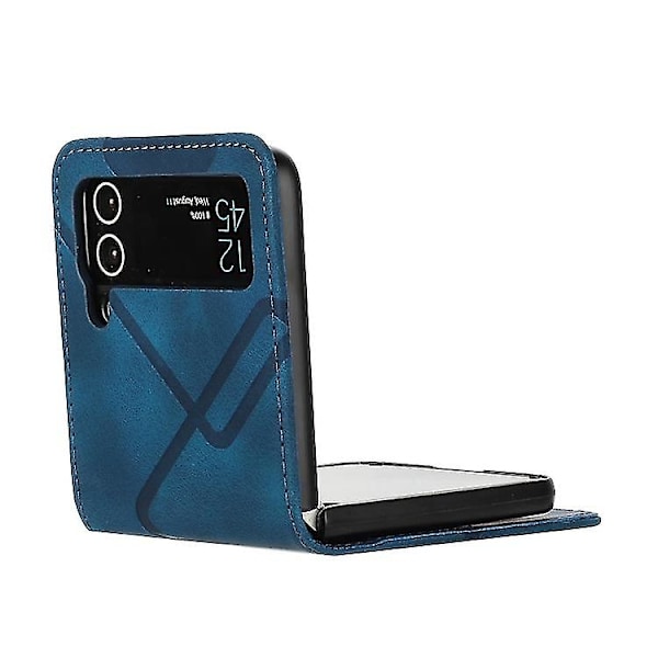 Til Samsung Galaxy Z Flip3 Linjemønster Hudfølelse Læder Telefon Cover