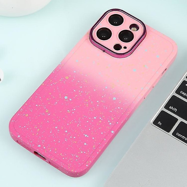 För Iphone 14 Plus Gradient Stjärnklar Silikon Skal med Linsskydd