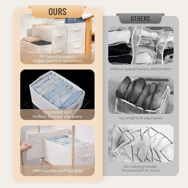 Tøjboks Organizer, 7 Rum Jeans Organizer