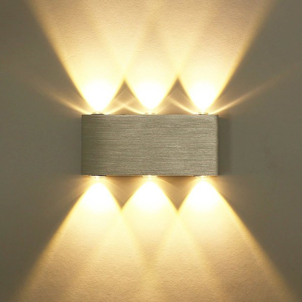 LED Vägglampa 6W med 6 LED-lampor Inomhus Dekorativ Belysning Modern Aluminiumlampa för Sovrum Trapphall Vardagsrum Kontor Veranda Butik