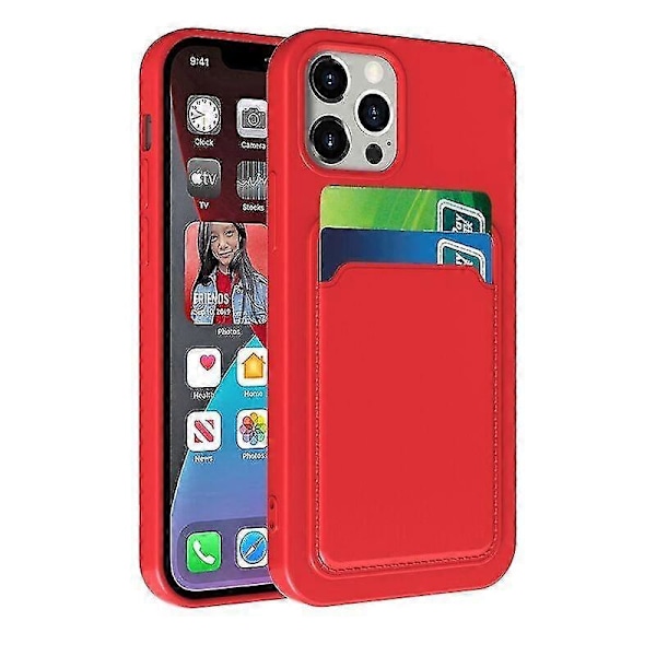Mobilskal för Iphone 12 Pro Tpu + Flanellfoder Stöttåligt Skal Med Kortfack (vit)
