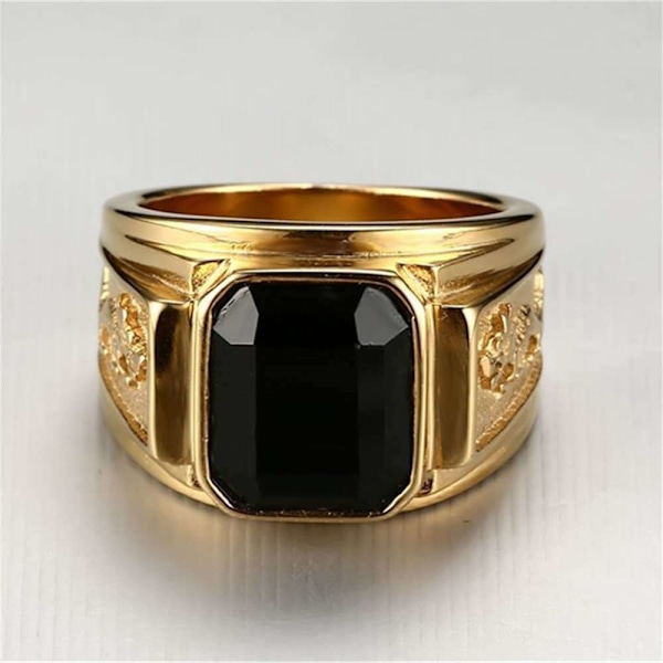 1 stk. Mode Guldring Vintage Zirkon Ring Stilfuldt Smykke 12