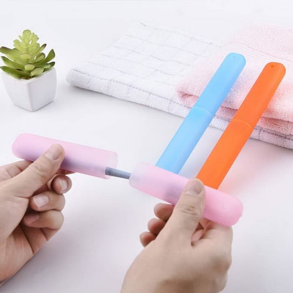 2-pack Plasttandborstefodral Bärbar för Dagligt Bruk och Resor
