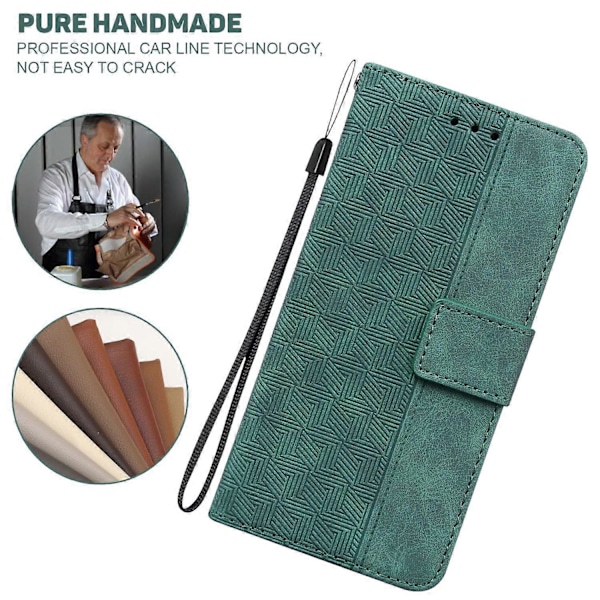 Til iPhone 15 Plus Geometri Præget PU Læder Wallet Stand Telefon Shell Mobil Case