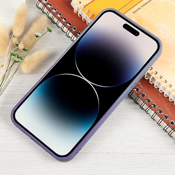För Iphone 14 Pro Gradient Silikon Stötsäkert Magsafe Skal med Linsskydd