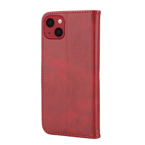 Præget Flip Læder Telefon Cover med Glad Kat Motiv til iPhone 14 Plus