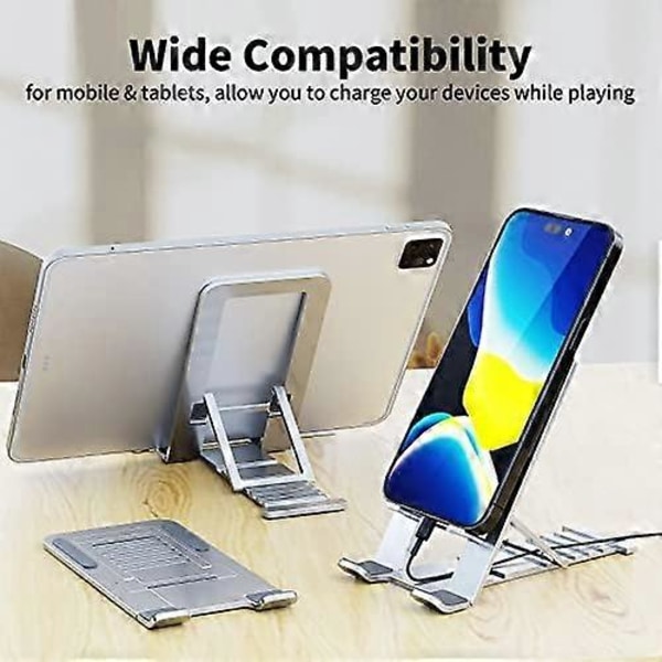 Ställ för iPhone 14 Pro Max 13 12 11 XR Samsung A53 S22 S21 S20 Galaxy Z Flip 4 Pixel Aluminium Justerbar Dockningshållare Tablet Kickstand iPad Mini Air