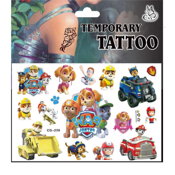 Ryhmä Hau tatuoinnit - 4 arkkia - Lasten tatuoinnit monivärinen