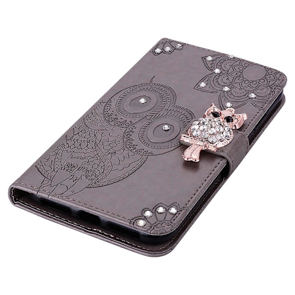 For Samsung Galaxy A35 5G Lommebok Etui Lær Telefon Deksel Ugle Blomst Trykt
