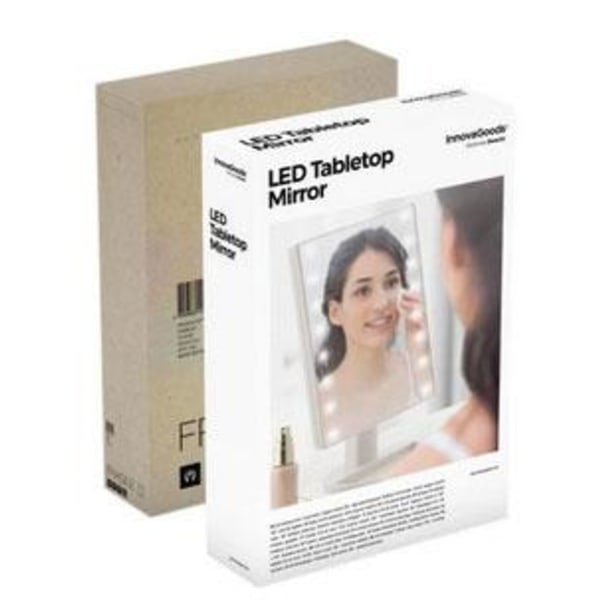 Justerbart Makeupspejl med LED Hvid Hvid