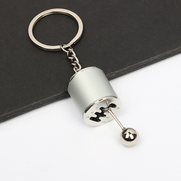 Automatisk växelspaksnyckelring, kreativ bilnyckelring silver