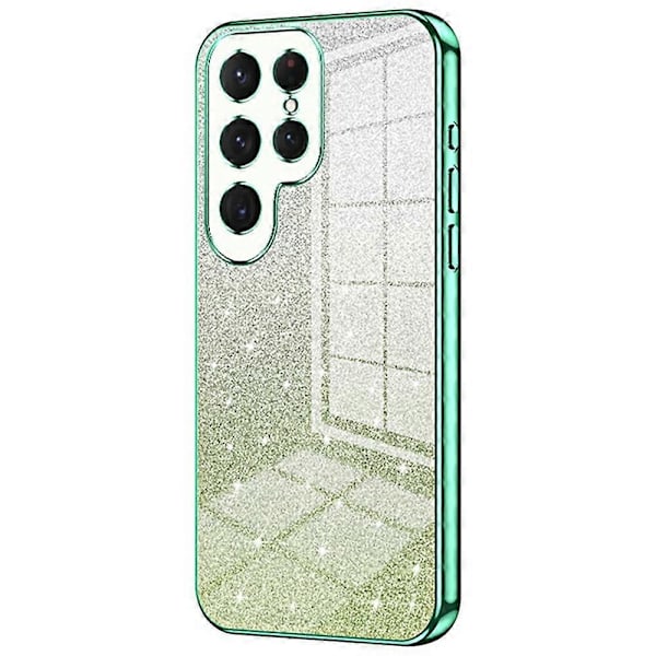 Samsung Galaxy S25 Ultra -kotelo, galvanointi, liukuväri, glitter, TPU-puhelinkuori - Vihreä