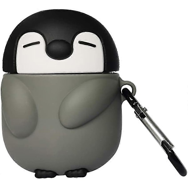 (605025) Kompatibelt med AirPods 1/2 Skal Pingvin, Barn Ungdomar Flickor Pojkar Kvinnor Skyddande Silikonskal för Pingvin AirPod Skal, Rolig Kawaii Mode C
