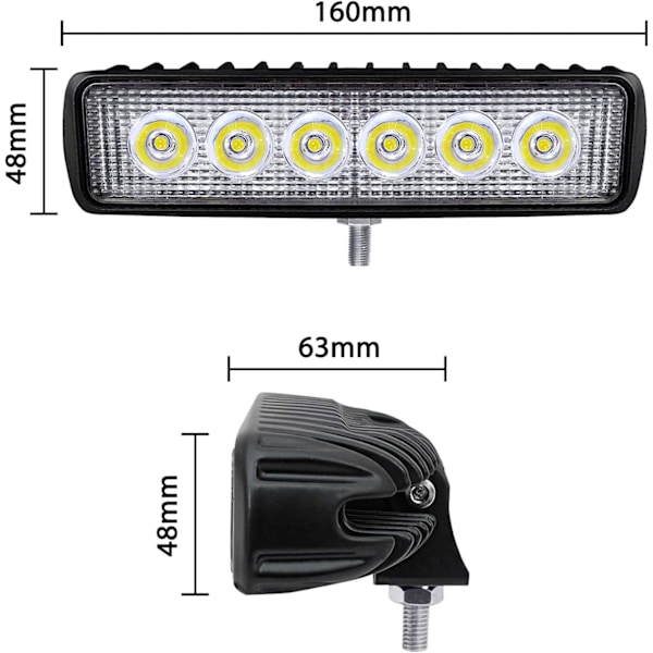 4 x 18W LED arbeidslys, LED ekstra frontlykter