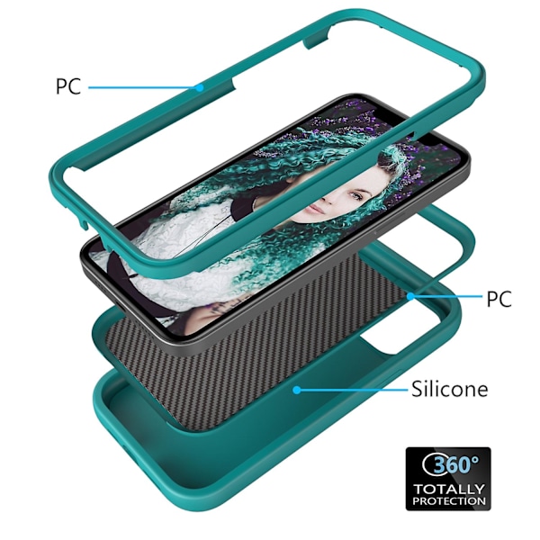 Silikon + PC-deksel for iPhone 15