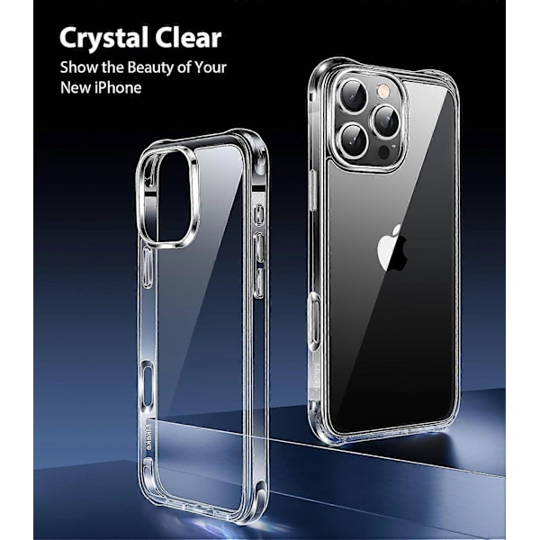 1 ST för iPhone 16 Pro Max Skal Transparent [Gulnar Inte] Stötsäkert Skyddande Transparent iPhone 16 Pro Max Skal Telefon Stötfångarskal för Apple 6,9 tum 2024