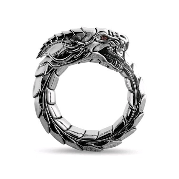 Punk Drage Ring, drage Ring, gotisk Rose Gull Dragehode Ring 9