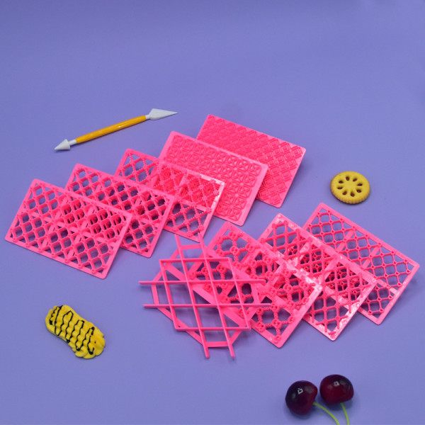 9 stk bakeformsett, plastisk kjeks kake dekorasjon