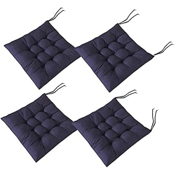 4 st Mjuka Stolsdynor, Stolsitsar med Band, Stolsdynor Matsal för Trädgård Uteplats Kök Matplats (40x40cm)