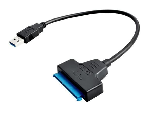 USB 3.0 - SATA 3 -sovitin - Sopii HDD / SSD -kiintolevyille - Musta
