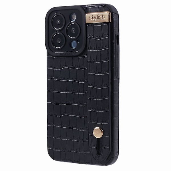 Krokodille tekstur telefoncover til iPhone 15 Pro, PU læder + TPU skal