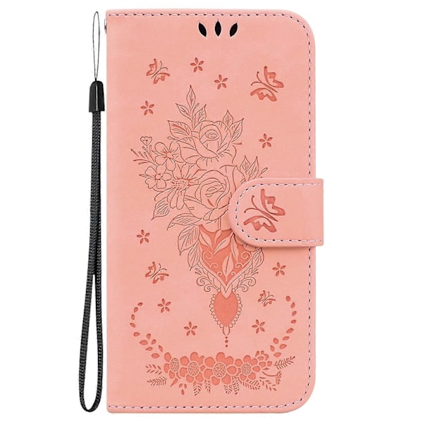 Fjärilsros Läderfodral för iPhone 15