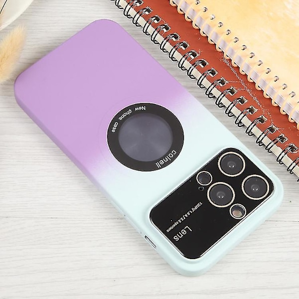 För Iphone 13 Pro Max Gradient Silikon Stötsäkert Magsafe Mobilskal Med Linsskydd