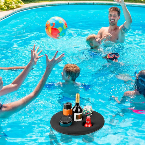 Flytande dryckeshållare för pool | Dryckesbricka för badtunna med 5 hål | Flytande spa-dryckesbricka för pool, strandflotte, dryckeshållare för strandavkoppling