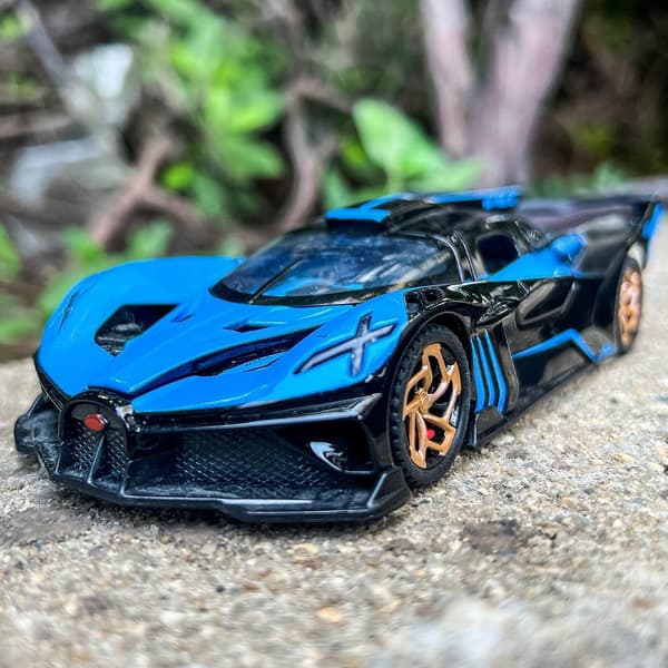 TGRCM-CZ Bugatti Bolide 1/32 Skala Støpt Modellbil Sink Legering med Lyd og Lys Gave til Barn Gutter Jenter Blå Blue