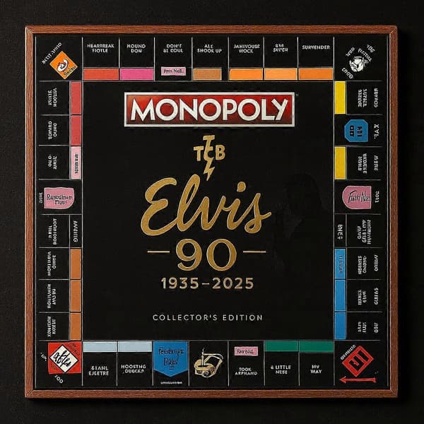 Elvis Presley 90-årsjubileum Monopol Brädspel - Samlarutgåva med 8 Temadesigner 4