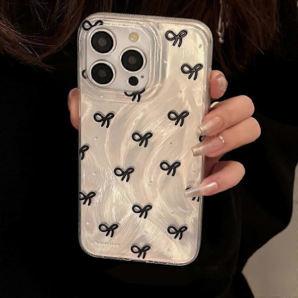 iPhone 14 Pro Max -kotelo, esteettinen rusettikuvio, TPU-puhelinkuori