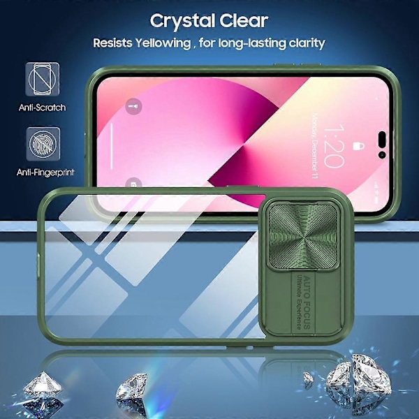 Til iPhone 14 Pro Max 360 Fuld Krops Skydbar Camshield Telefon Cover