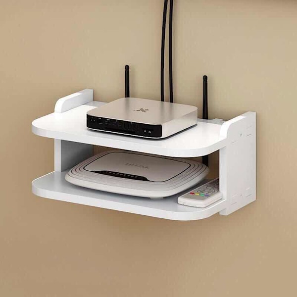 WIFI Router TV-box Hylla Väggmontering 2-våningar Låda Fäste