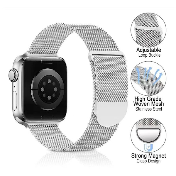 Magnetisk dobbeltbånds metallreim for Apple Watch - Starlight starlight