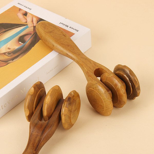 Ryg Push Back Massage Roller, Ben Tre-hjulet Stick