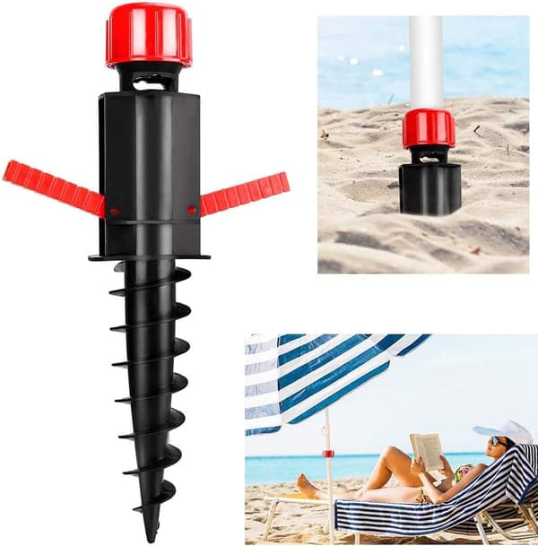 Strandparasol Sandanker, Jordparasolfødder, Baseanker Plastikparasolholder, til Sandplæne Terrasse