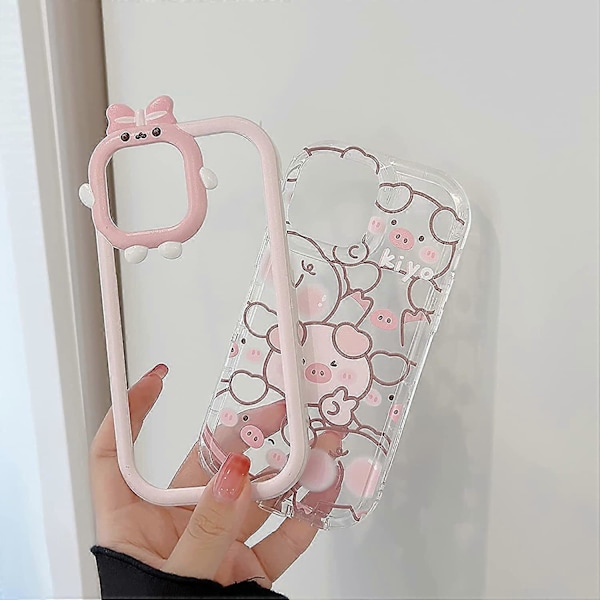 Kompatibelt med iPhone 14 Pro Max Skal, Sött mobilskal för iPhone 14 Pro Max, Tecknat Skal för iPhone 14 pro max, Härlig Gris Designad för iPhone 14 Pro